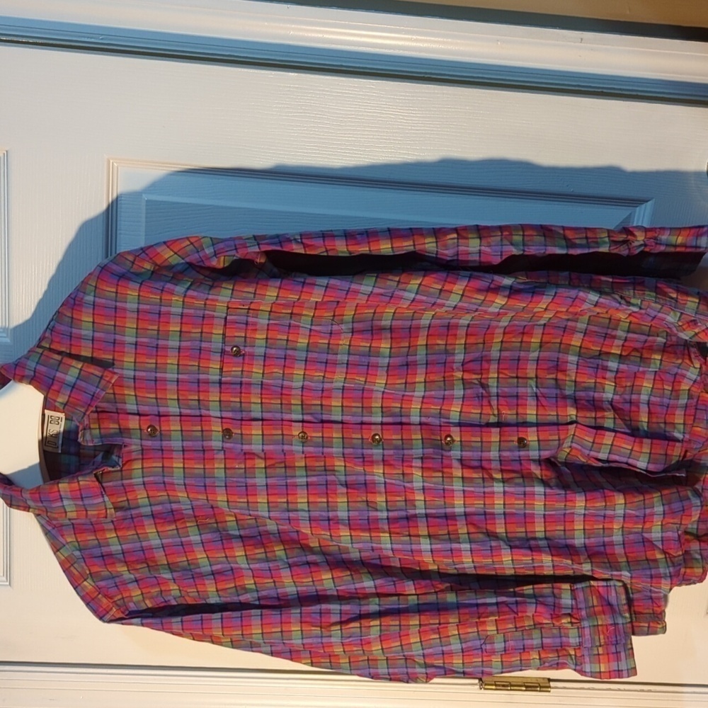 Daks London Mens X Large  Plaid Long Sleeve 100% Cotton Button Down Shirt